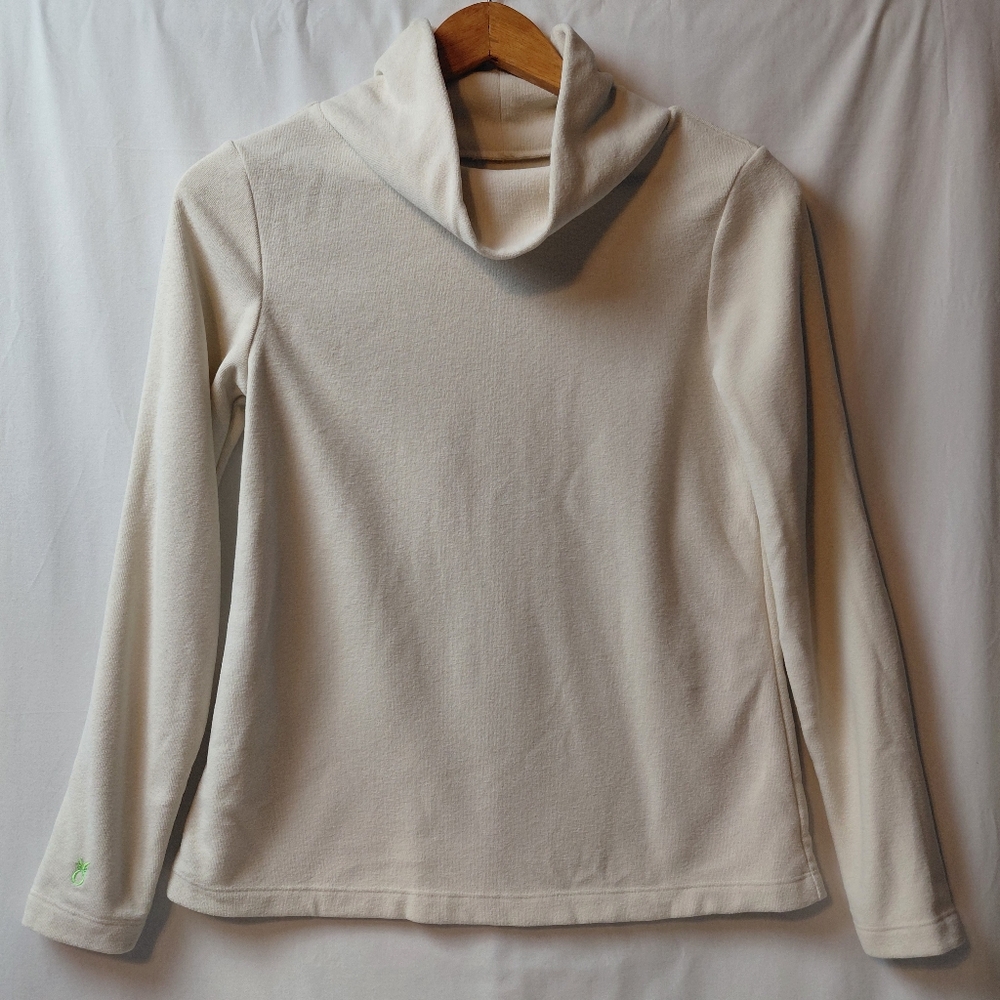 Dudley Stephens Turtleneck Terry Fleece Women's Size XS Cream Cozy‎ Warm